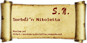 Sorbán Nikoletta névjegykártya